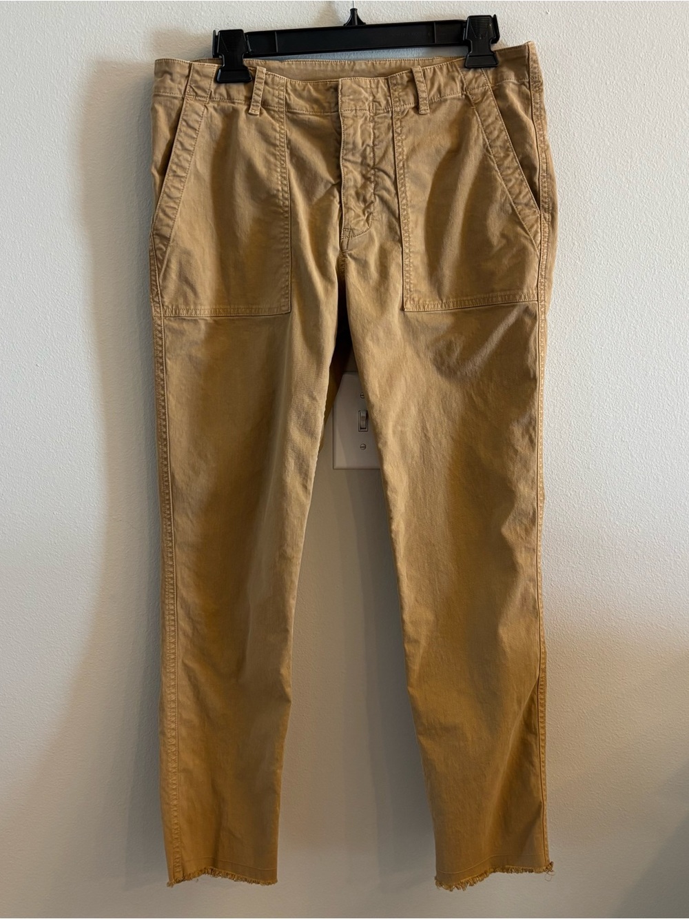 Nili Lotan Jenna Pants Tan Camel Brown Raw Hem Cropped Women’s Size 6